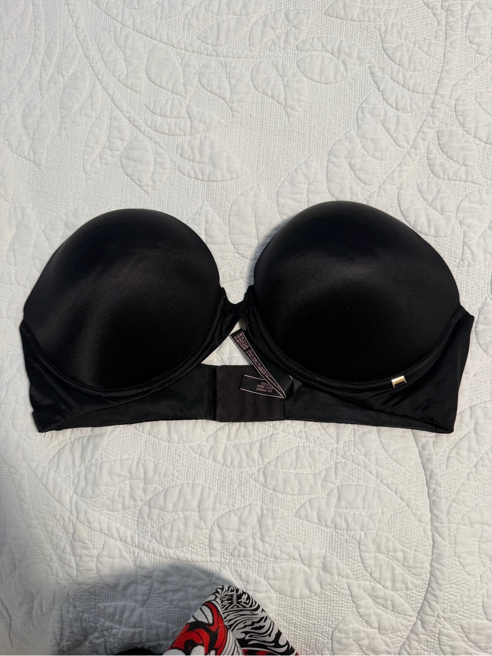 Victoria's Secret Black Strapless Push-Up Bandeau Bra